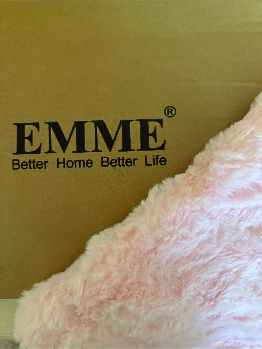 EMME Plush Pink Faux Fur Duvet Cover and Pillow Shams - King/Cal King
